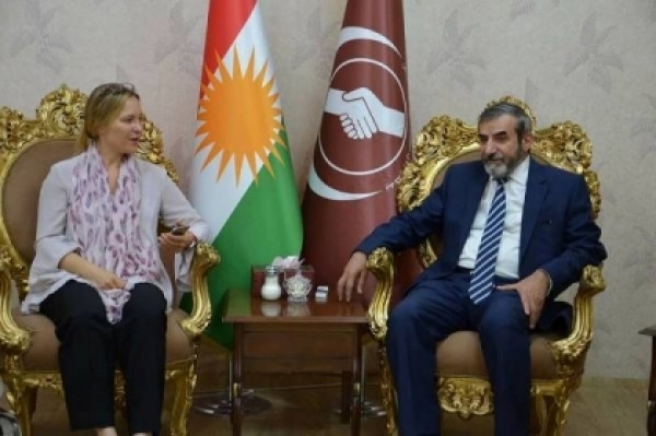 Secretary-General of the KIU receives the European Union representative in the Kurdistan Region