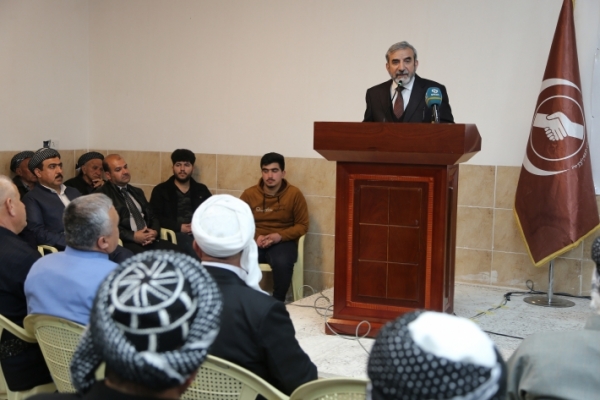 الأمين العام للاتحاد الإسلامي الكردستاني يفتتح مقر فرع الاتحاد في بيرمكرون