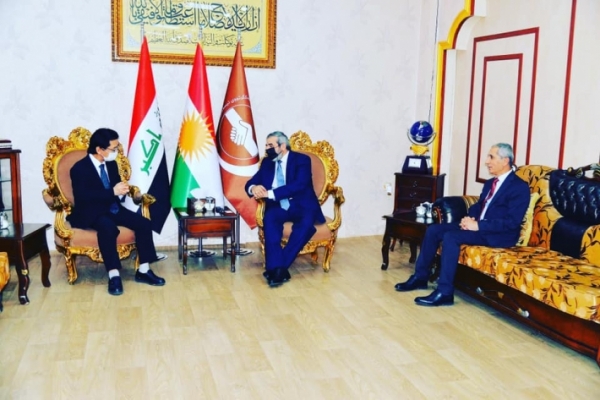 الأمين العام للاتحاد الإسلامي الكردستاني يستقبل القنصل الياباني