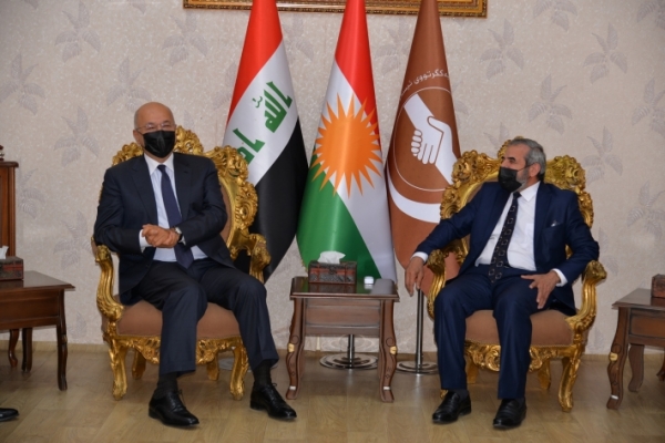 Secretary-General of the Kurdistan Islamic Union receives the President of the Republic of Iraq