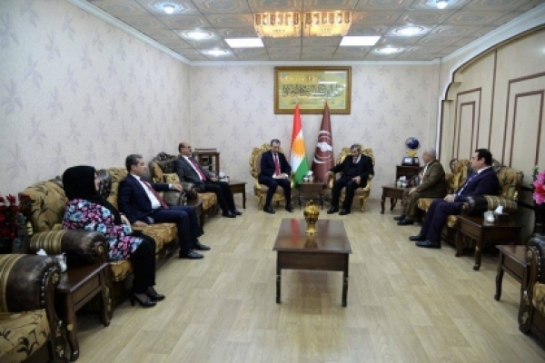 Secretary-General of the KIU receives a delegation of the Iraqi Turkmen Front